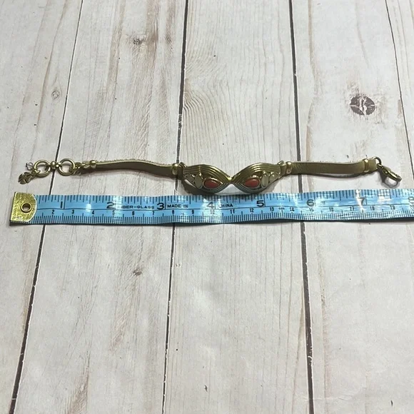 Lucky Brand Leather and Stone Bracelet with Gold toned clasp - Picture 5 of 5